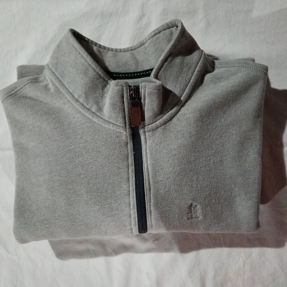 G. H. Bass Co. Men's 1/4 Zip Long Sleeve Pullover Sweatshirt L Gray